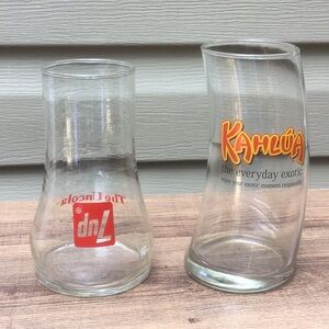 Two Vintage Glasses, Kahlua and 7 UP “The Uncola”